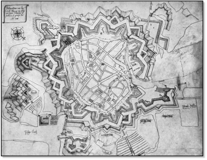 Karte von der Festung Wismar (vor 1718)