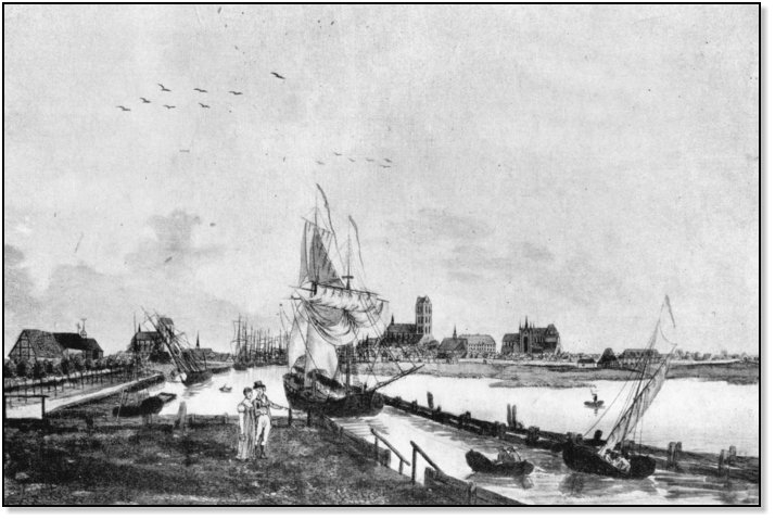 Ansicht von Wismar (nordwestl. Seite um 1800)
