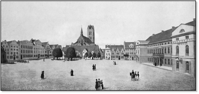Markplatz nach St. Marien (um 1860)
