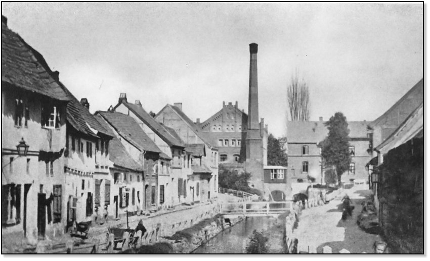 Mühlengrube mir Blick auf die Mühle (vor 1880)